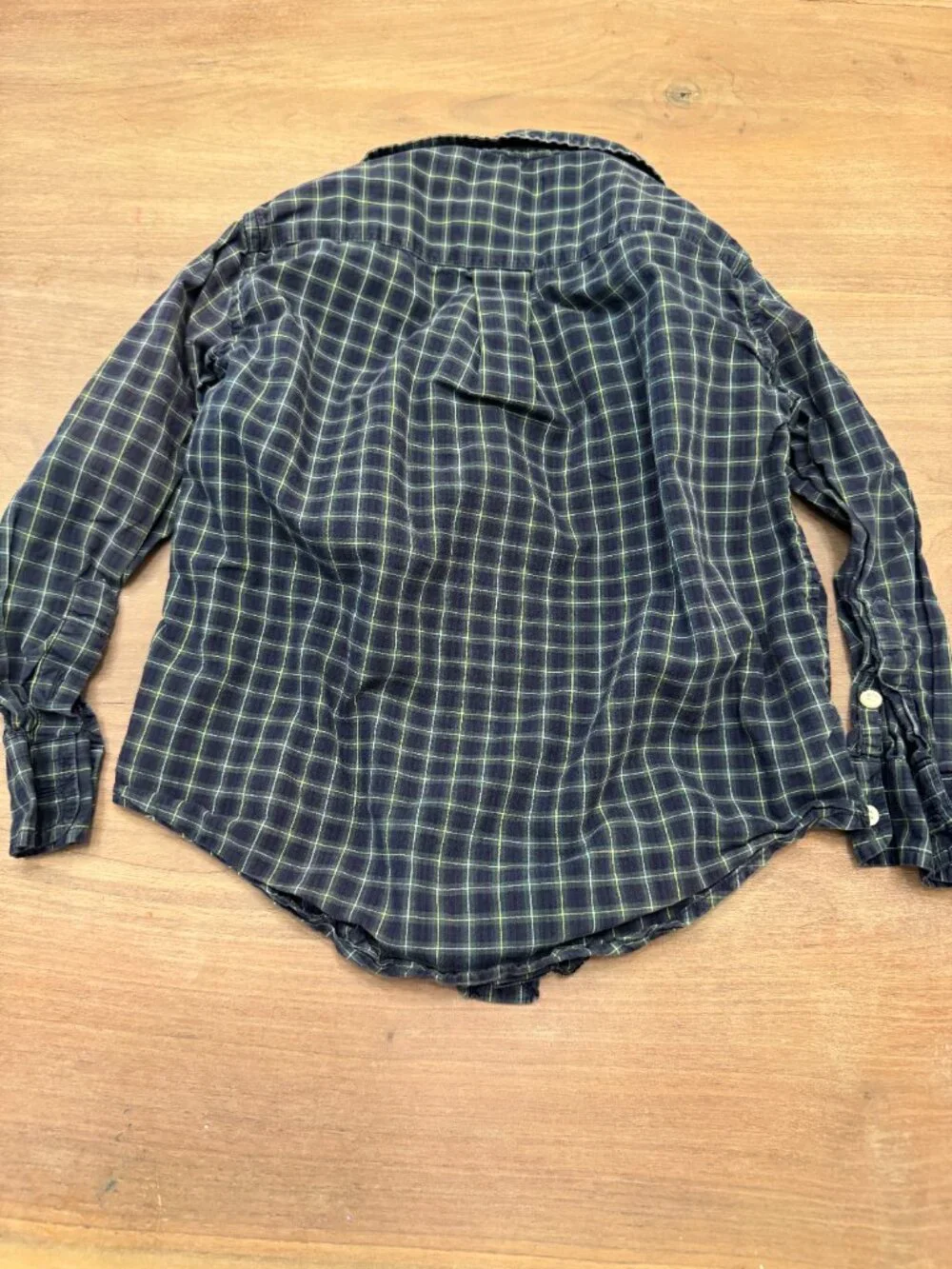Ralph Lauren Navy & Green Plaid Button-Down Shirt Boys 4/4T